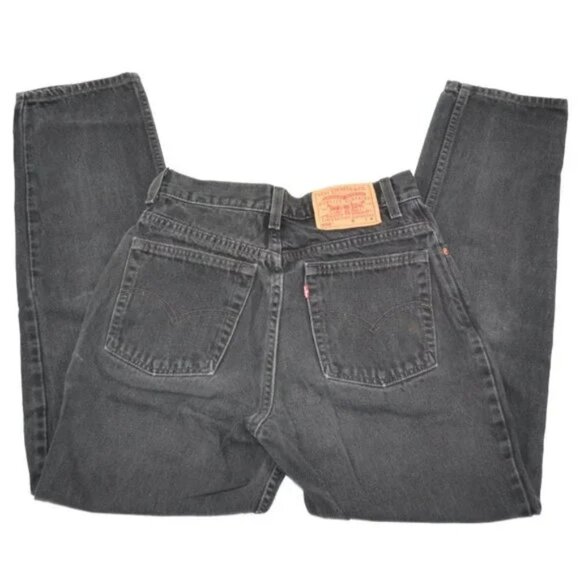 Levis 550 Vintage Y2K Black Cotton Denim Mom High Waist Tapered Leg Jeans 10 M - Picture 2 of 8